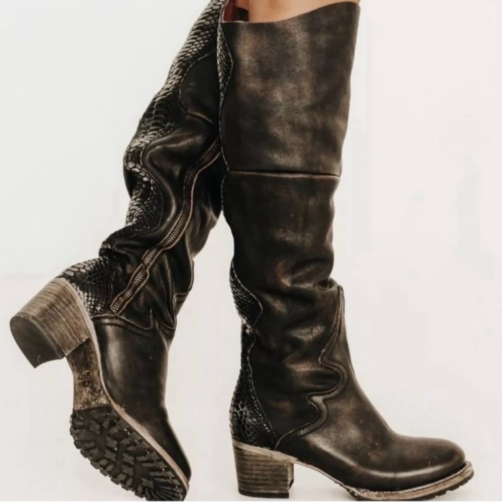 Freebird Boots Women’s 8 Calgary Riding Boots Heal Leather Brown New NIB Luxe